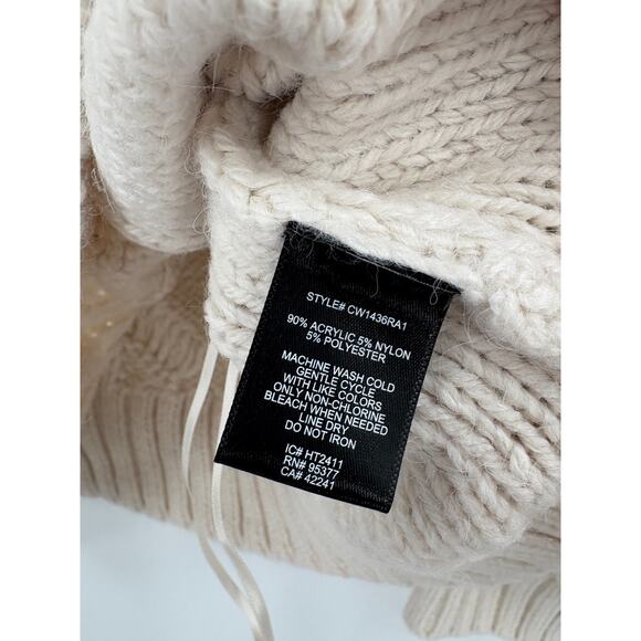 SANCTUARY Sweater Size XL NEW Crafted Fringe Sweater Chalk Cream - Picture 5 of 8